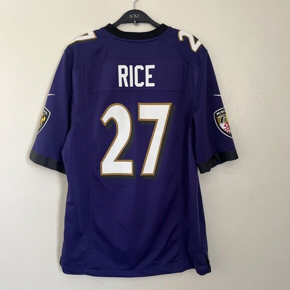 NIKE NFL On Field Official Baltimore Ravens 27 Ray Rice Jersey, Purple- Men’s S - Picture 7 of 9